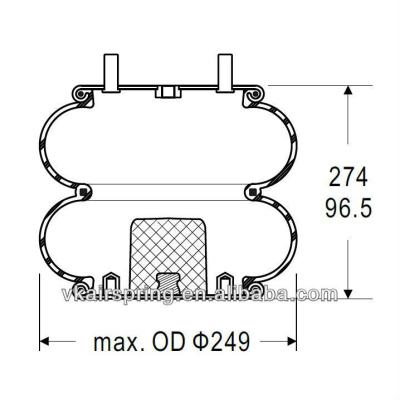 Chine airbags compliqués de TOUR du ressort pneumatique du double 2B9-206 8030120 EZ à vendre