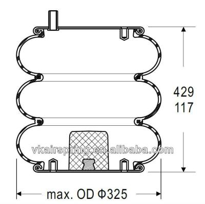 China VKNTECH 3B12-300 Tractor Trailer Air Bags Triple Convoluted for sale