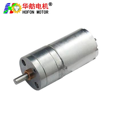China Hofon Motor 25mm 370CH DC micro reduction motor brushed gear motor large torque for electric curtain 5V 12V 24V for sale