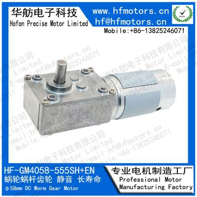 China 24V 2000mA 430RPM 5N.M Miniature Worm Gear Motor GM4058-555SH for sale