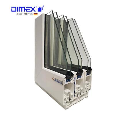 China White Sliding Window Door UPVC Profiles 112mm For Building Materials for sale
