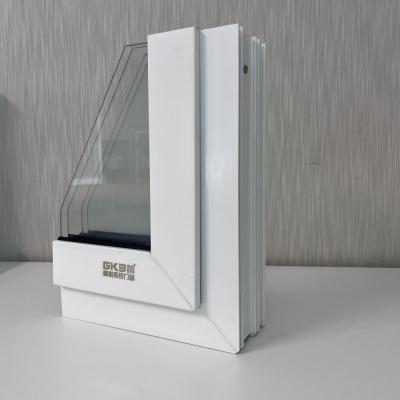 China GKBM 80 Series Extruded UPVC Sliding Windows White Profiles Interior And External for sale