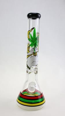 China 16 Inch Height 9mm Glass Water Pipes bubbler oil rig bong For Adult for sale