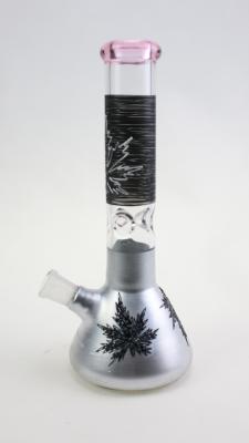 China Tubulação de vidro de fumo gravada 35mm do cachimbo de água da água da taça de 14 polegadas à venda