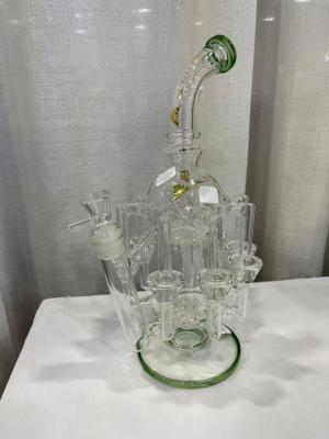 China 14Inch Glass Water Pipes Borosilicate Straight Hookah Smoking DAB Rig beaker bubbler bong for sale