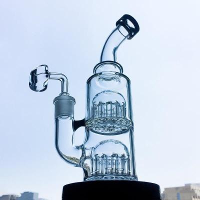 China 12 Arms Thick Glass Bong Hookah Percolator Perc Oil Rigs 14mm Joint for sale