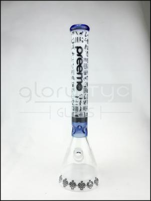 China Aparejo de cristal pintado a mano del lenguado del aceite del tubo del reciclador grueso del tubo de agua que fuma 10 pulgadas - de alto Bong en venta