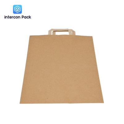 China Brown Kraft Paper Shopping Bags Matt Varnish Offset Printing for sale