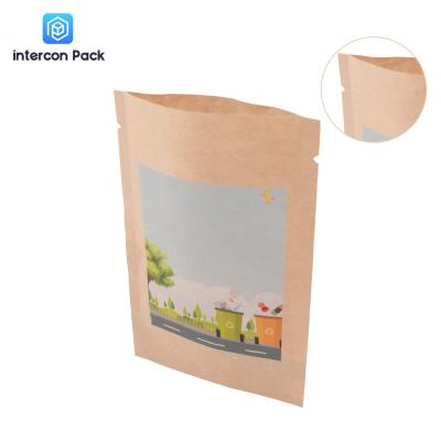 China Digital Printing Kraft Paper Poly Bag Customized Logo With Plastic Window for sale