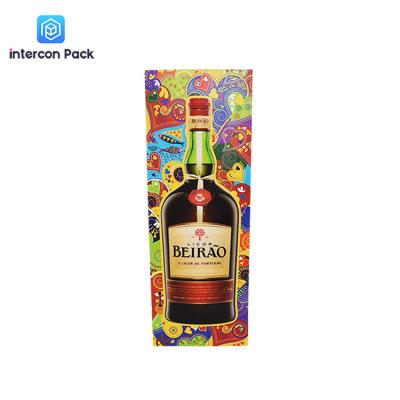 China 4.76x 4.76x16.65 Inch Single Wine Bottle Cardboard Box Matte PE Film CMYK Color for sale