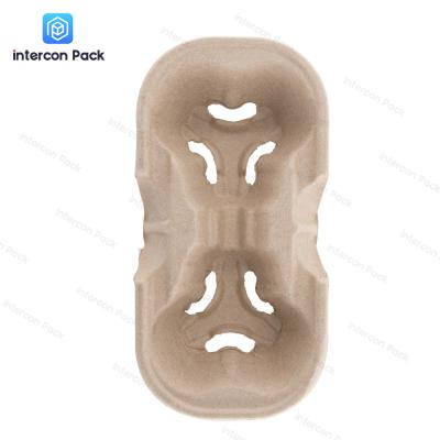 China Renewable Pulp Molded Trays Takeaway Coffee Milk Tea Buffer Packing Material for sale