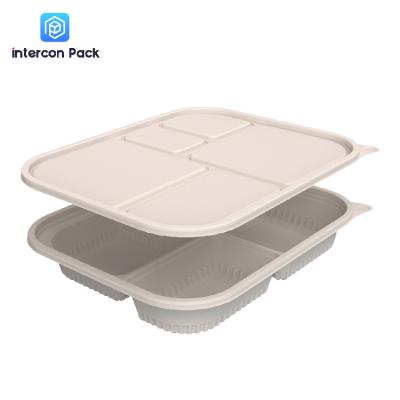 China 5 Compartment Bagasse Takeaway Boxes Disposable Food Container for sale
