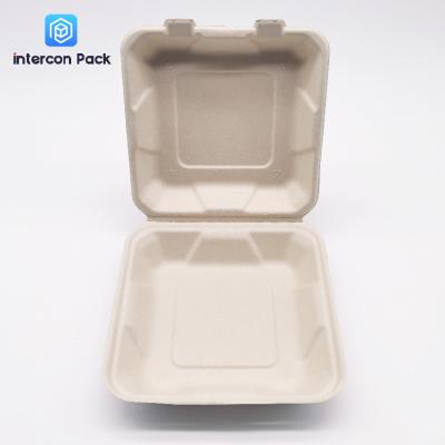 China Sugarcane Pulp Bagasse Food Trays Disposable Rectangle Square shape for sale