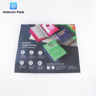 China Biodegradable Stone Paper Bag Three Side Sealing Zipper Packaging Bag for sale