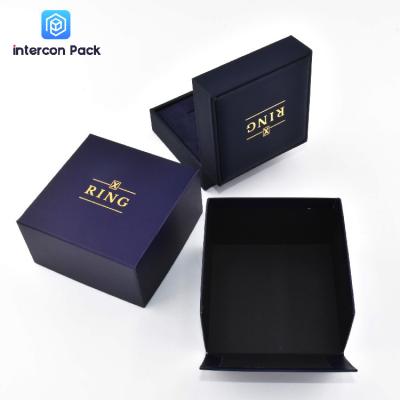 China Intercon Pack Luxury Leather Jewellery Box Hot Stamping Process 4.02x4.02x2.2 Inch for sale