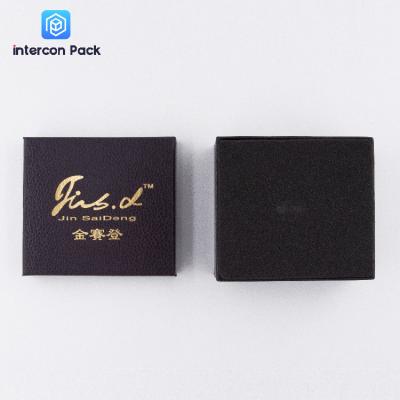 China High End Embossing Ring Jewelry Boxes 120g Leather Filled Paper gilded surface for sale