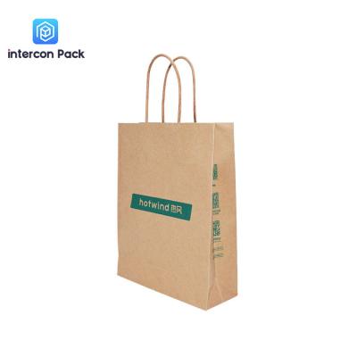 China 4C Offset Embossed Kraft Shopping Bags With Handles Gravure Printing for sale
