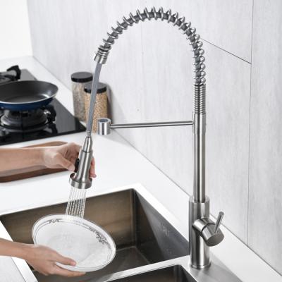 China IPX5 Spring Coil Kitchen Faucet Kitchen Mixer Tap With Extendable Spray for sale