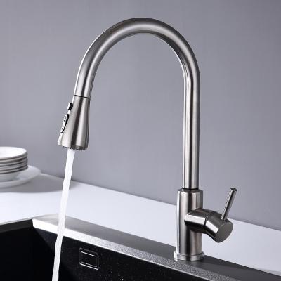 China Solid Stainless Steel Gooseneck Faucet Single Handle CUPC Kitchen Sink Mixer Taps for sale