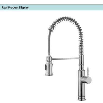 China DC4.5-6.5V Motion Activated Sink Faucet Retractable Brushed Nickel Kitchen Mixer Tap for sale