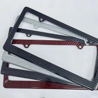 Quality Slim Personalized Carbon Fiber License Plate Frame Twill Gloss for sale