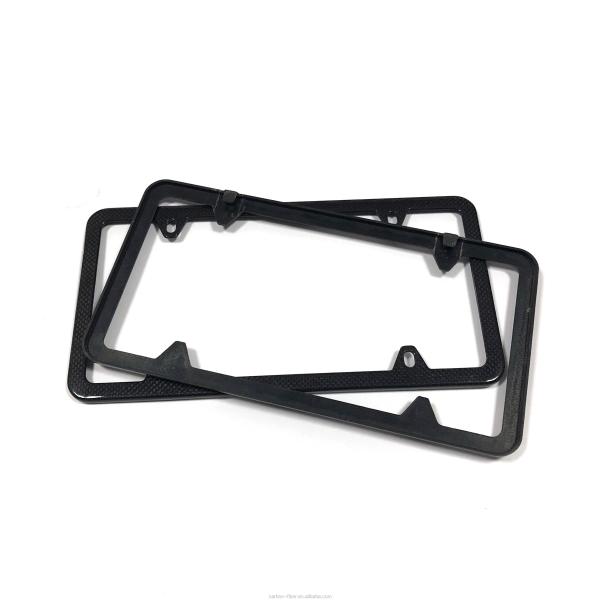 Quality Four Hole Carbon Fiber License Plate Bracket Cover Car Licence Plate Frame for sale