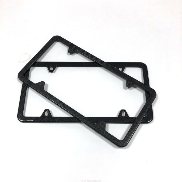 Quality Four Hole Carbon Fiber License Plate Bracket Cover Car Licence Plate Frame for sale