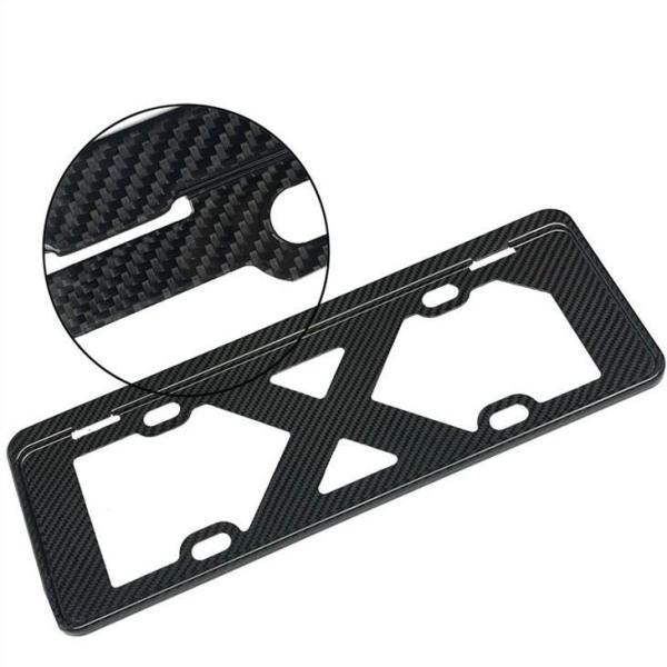 Quality 100 Carbon Fiber License Plate Frame With Cover for sale