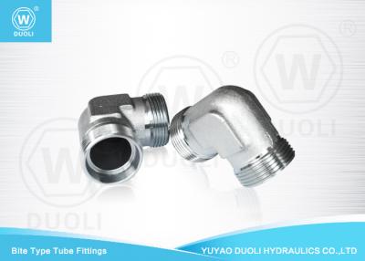 China Carbon Steel Bite Type Hydraulic Hose Compression Fittings 90 Degree Elbow for sale