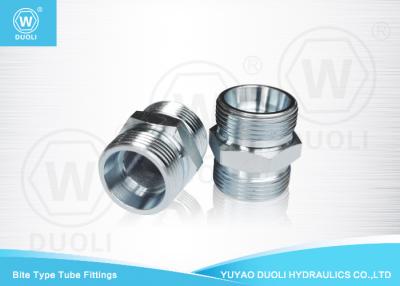 China DIN Thread 24 Degree Hydraulic Bite Type Tube Fitting Straight Union By Carbon Steel for sale