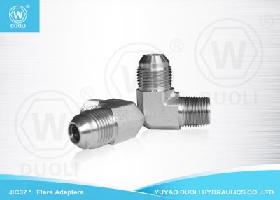 China 37° Cone Hydraulic JIC Male Elbow Adapters , BSPT Male Hydraulic Flared Fittings for sale