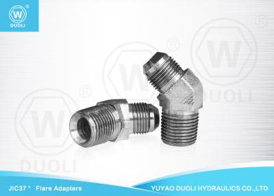 China Steel Hydraulic JIC 37 Degree Flare Fittings With Bulkhead 45 Degree Elbow for sale