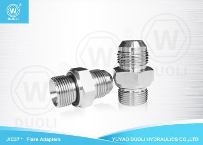 China Hydraulic 37 Degree JIC Flare Fittings , BSP Male 60° Seat Captive Seal Pipe Fittings for sale