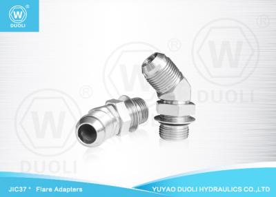 China Hydraulic JIC Male SAE Elbow 45 Degree Flare Fittings , Bulkhead Fjic Adapter Fittings for sale