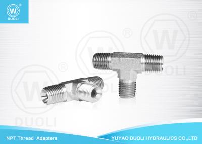 China Precision Male NPT Thread Adapters , Metal Hydraulic Hose Tee Connectors for sale