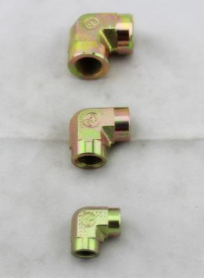 China Yellow 90 Degree Elbow Female BSPT Pipe Fittings Hydraulic Hose End Fittings for sale