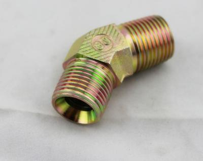 China Brass Elbow Reusable Hydraulic Hose Fittings With BSP / BSPT Male Thread for sale
