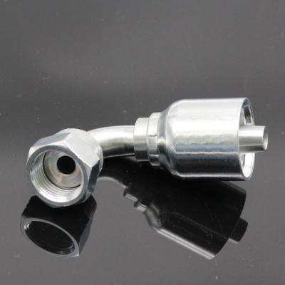 China Silver Color Stainless Steel BSP Hydraulic Fittings Female Orfs Swivel 45 Elbow for sale