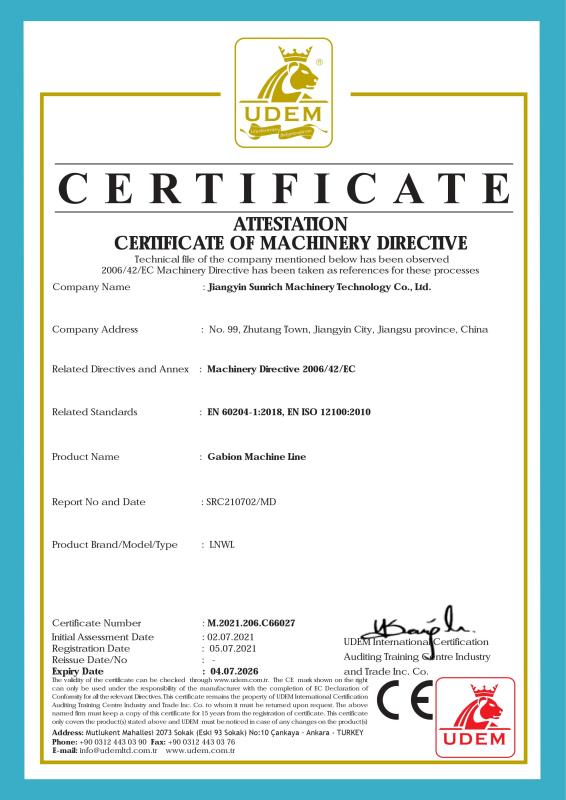 CE - Jiangyin Sunrich Machinery Technology Co., LTD