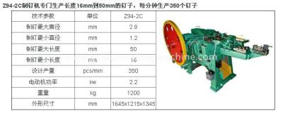 China Professional Nail Production Machine , 180pcs/Min Wire Nail Manufacturing Machine for sale