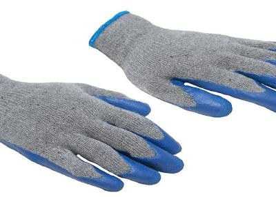 China Nylon Knitted Liner Latex Palm Coated Gloves , Blue Garden Work Gloves for sale