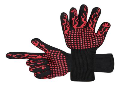 China Printing Logo Heat Resistant BBQ Gloves , Insulated Cooking Gloves for sale