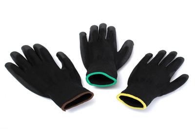 China Lightweight Black Nylon Pu Safety Work Gloves Stretchable Liner OEM / ODM for sale
