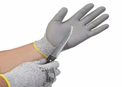 China Gray Pu Coated Hand Gloves 13 G Gangue Customized Logo CE Approved for sale