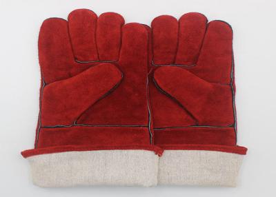China Red Welding Work Gloves , Cow Split Leather Gloves OEM / ODM Service for sale