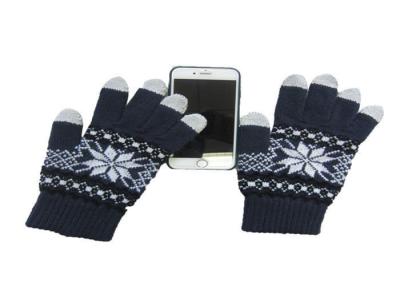 China Knitted Touchscreen Winter Gloves 85 % Acrylic 15 % Spandex Material for sale