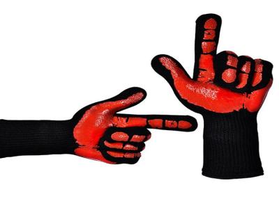 China Silicone Print Heat Resistant Bbq Gloves , Extreme Heat Resistant Gloves For Grilling for sale