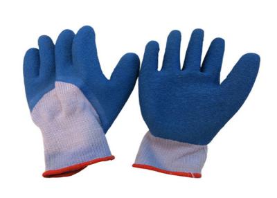 China Flexible Latex Coated Work Gloves 3 / 4 Dipped Crinkle OEM Service for sale