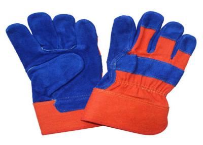 China Blue Customized Safety Leather Hand Gloves , Hand Protection Gloves for sale