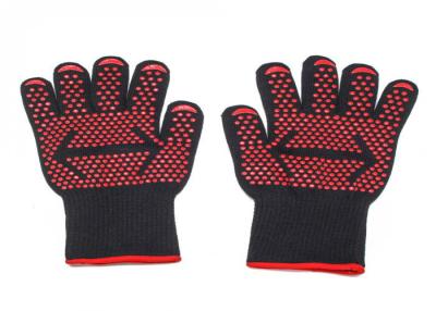 China EN407 Heat Resistant Barbecue Gloves , Heat Resistant Oven Gloves With Fingers for sale